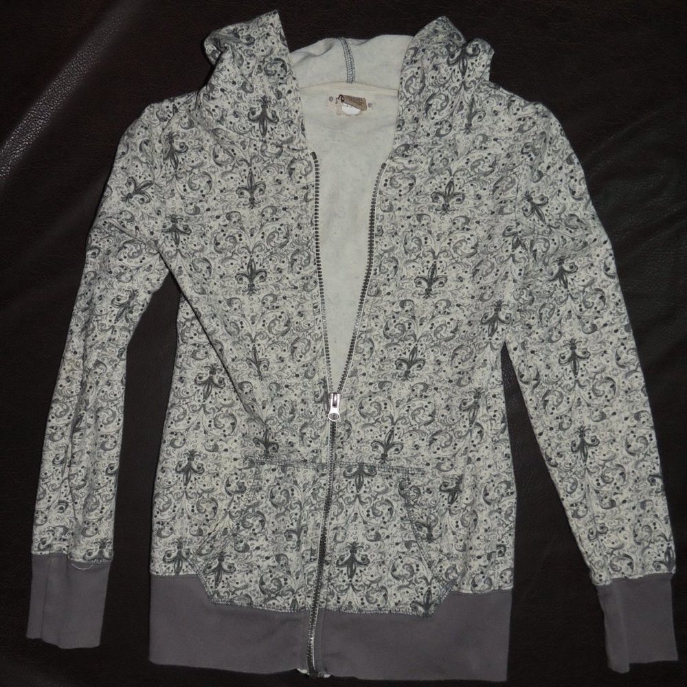 Ruff Hewn Fleur-de-lis Zip-Up Hooded Sweatshirt